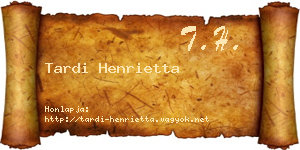 Tardi Henrietta névjegykártya